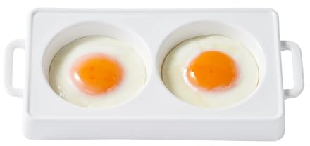 EliteVibe Ceramic Microwave Egg Cooker, BPA-Free 2-Cavity Egg Poacher