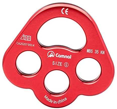 SunsoilGiant Abseilgerät Platte 35KN Paw Rigging Platte 4 Löcher Klettern Ausrüstung, Rot