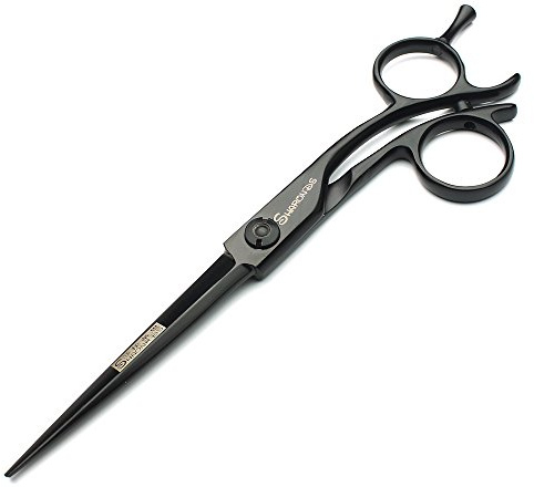 15 cm svart hårklippningssax kit klippare japansk frisörsax (15 cm platt sax-AB)