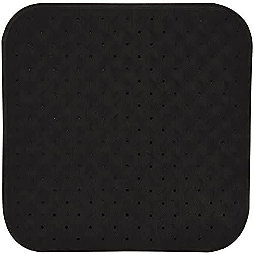 MSV Premium Duschmatte Badematte Badewannenmatte Badewanneneinlage antibakteriell rutschfest mit Saugnäpfen-Schwarz-duftet nach Rosen-ca. 54 x 54 cm-waschbar bei 60° Grad, Black, Medium