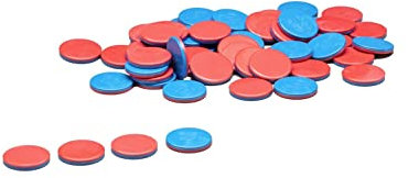 Wissner aktiv lernen 080810.IMP - RE Plastic Wendeplättchen, 50 Zählchips in rot/blau, Durchmesser 2,5 cm und 0,5 cm stark, ideal für Kinderhände, nachhaltig hergestellt