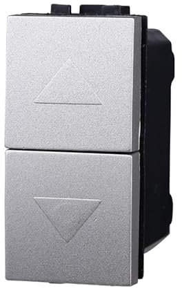 Pulsante Doppio Saliscendi 1P+1P 10A, Compatibile Con Bticino Living Light (Grigio)