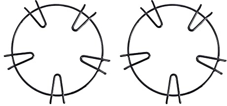 SOLUSTRE Rejillas para Estufa de Gas Antiadherentes de Esmalte Negro, Soporte Redondo Base Plana y Diseño Antideslizante para Cocina Segura, Paquete de 2 Piezas