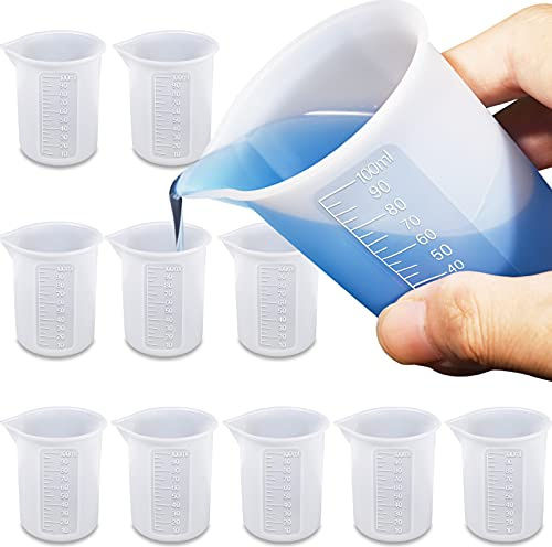 Moukiween 10pcs 100ml Silicone Measuring Cups Resin Mixing Cups