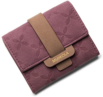 MUIIKOLA Geldbörse Damen RFID Blocking Portemonnaie Damen Veganes Leder Klein Damen Geldbeutel mit 5 Kartenfächern und 1 ID Fenster