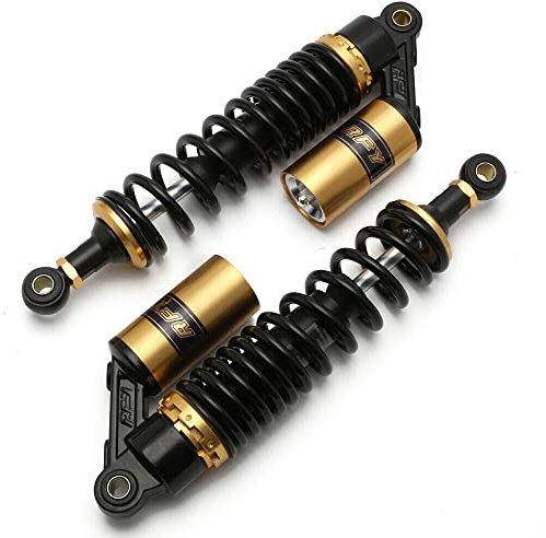 Hegeiisy 340mm 13.38 pollice 7mm Molla Universale Moto Ammortizzatori Posteriore Sospensione ATV Quad Scooter Dirt Bike Per 50cc 75cc 90cc 125cc 150cc 250cc 300cc Nero Oro