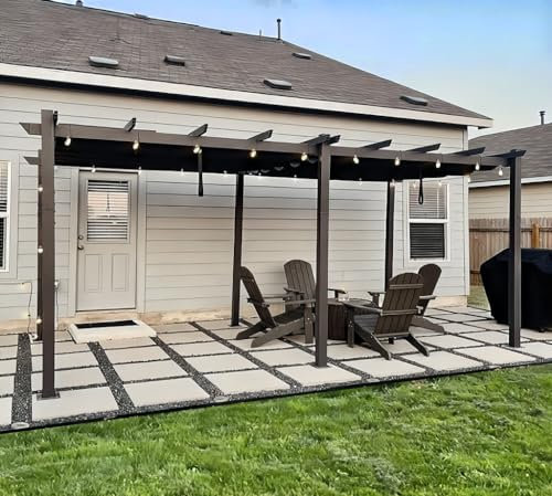 PURPLE LEAF Pergola 3 x 5.5 m Wasserdicht Stabil Winterfest, Aluminium Gartenpavillon mit Sonnenschutz Überdachung, Grau