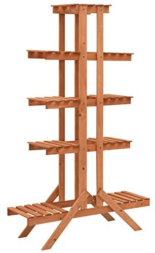 Festnight Blumenständer Holz Blumenregal Pflanzenständer Pflanzenregal Blumensäule Blumentreppe Holzregal Blumentopfhalter Pflanzentreppe für Balkon Wohnzimmer