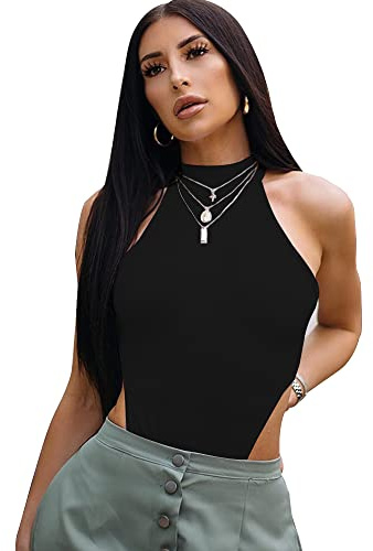 KOEMCY Body Donna Elegante Bodysuit Mock Turtle Neck Shapewear Jumpsuits Tops Contenitivo Modellante Shapewear Intimo Body Tinta Unita Uno Pezzo (Nero,L)