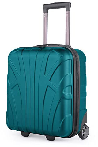 Suitline - Handgepäck 45x36x20 cm Kleiner Koffer EasyJet Underseat Trolley, Kabinenkoffer 45cm Freigepäck Flugzeug Unter-Sitz Pilotentrolley 30 Liter, Farbe:Aquagrün