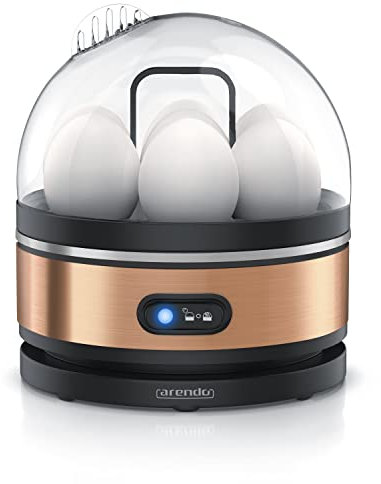 Arendo Sevencook Eierkocher 400 W – Edelstahl Design - 1-7 Eier - Egg Cooker – Kipp-Funktionsschalter – 3 Härtegrade wählbar - Warmhaltefunktion - Signalton - BPA-frei - kupfer