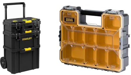STANLEY® TOOL BOX, MODULAR ROLLING, QuickLink Rolling Workshop & 1-97-518 Fatmax Deep Pro Organiser