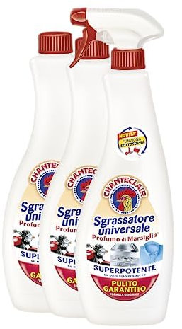 Chanteclair - Sgrassatore Universale, Superpotente, Profumo di Marsiglia, Formula Originale - 1 Spray + 2 Ricariche da 700 ml