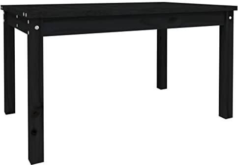 Makastle Gartentisch Kaffeetisch Terrassentisch Beistelltisch Couchtisch Balkontisch Loungetisch mit Holzrahmen, Garten Tisch für Indoors/Outdoors, Schwarz 82,5x50,5x45 cm Massivholz Kiefer