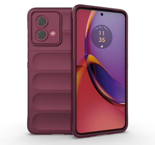 ESTH® Funda Silicona Líquida para Motorola Moto G84 5G con Protección Antigérmenes, Carcasa Antichoque de Grado Militar con Revestimiento de Microfibra Suave, Morado Oscuro