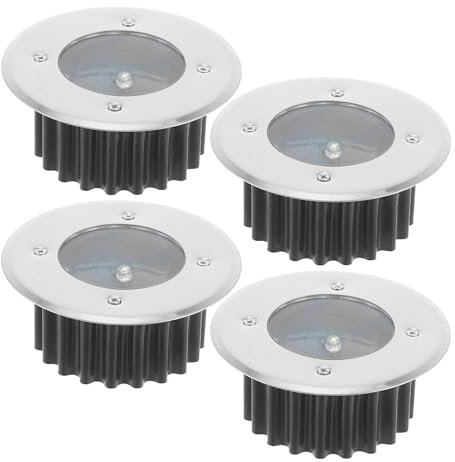 Angoily 4 Pièces Lumière Solaire Extérieur, LED Lumière Solaires Au Sol,Luminaire Jardin, Étanche Spot Solaire pour Terrasse Allée Chemin Pelouse Cour Escaliers