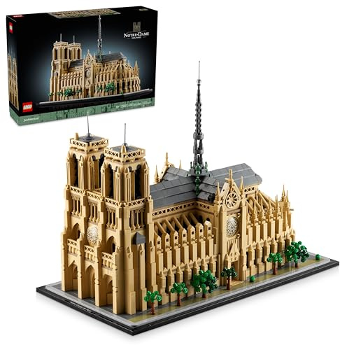 LEGO Architecture 21061 Notre-Dame de Paris Replik, Architektonisches Modellbausatz, Sammlerstück-Bauset für Erwachsene, Bauen und Ausstellen von Souvenir, Geschenkidee für Liebhaber von Geschichte,