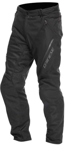 DAINESE - Drake 2 Super Air Tex Pants, Pantalon de Moto Ventilé, Tissu, pour la Saison d'Eté, avec Protecteurs Amovibles, Homme, Noir/Noir, 58