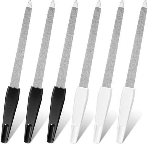 Sularpek 6 Stück Nagelfeile, Nagelfeilen Naturnägel, Nagelfeilen, Nagelfeilen Set, Nail File, Nagelpfeile, für Maniküre und Pediküre, Schwarz/Weiss