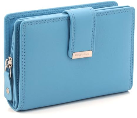 ekavale Damen Geldbörse aus weichem Leder mit RFID-Schutz - Damen-Portemonnaie (Himmelblau)