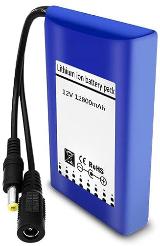 Batería Recargable, Paquete de batería de Iones de Litio de 12 V y 12800 mAh con Cargador, batería Recargable de polímero de Litio para cámaras de Tiras de luz LED, Juguetes, A