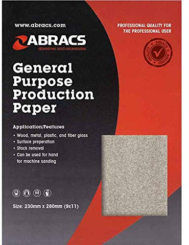 Multi Purpose Production Sand Paper Sheets P40, 230X280MM Pack Qty 25