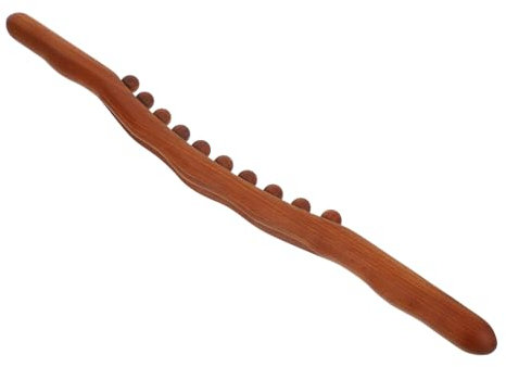 NOLITOY Wood Therapy Massage Tools Stomach Roller Wooden Massage Stick with 10 Beads Design for Relieving Muscle Tension and Skin-Friendly for Body and Back