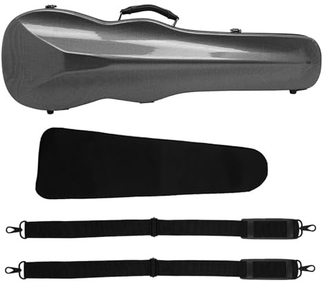 Geigenkasten 4/4 Violine Dreieck Fall Carbon Faser Rucksack Tragbare Violine Fall Ultra Licht Violine Tasche Violine Fall(Black)