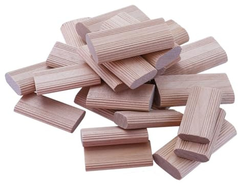 Qussedser 50 Stück 6 mm Domino-Holzdübelverbinder, Buchenholzdübel, Holzbearbeitungsmöbel-Spleißverbinder, Langlebig