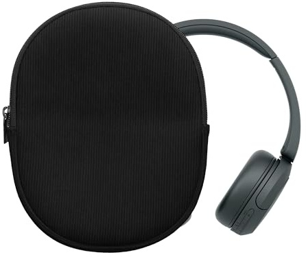 kwmobile Hülle kompatibel mit Sony WH-CH520 / WH-CH510 / MDR-ZX110 Tasche - Case für Headset aus robustem Cord und Neopren Stoff - Schwarz