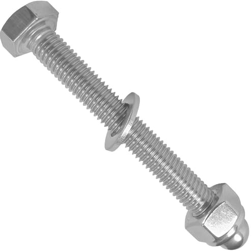 10 Stück Sechskantschrauben M10x30 mit Flache Unterlegscheiben und Selbstsichernde Hutmuttern Edelstahl A2 WIBTEC®