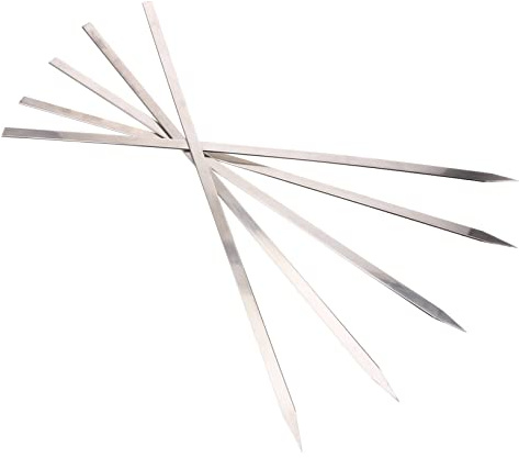 Toyvian 5 Piezas De Acero Inoxidable Grueso Para Barbacoa Brochetas Para Asar Al Aire Cocinar Acampar Brochetas De Carne Palos Reutilizables Parrilla Herramientas