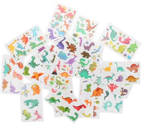 VALICLUD 20fogli Temporanei Dinosauri Adesivi Per Finto Temporaneo Per Donne Ragazzo Ragazza Ragazza Spiaggia Feste Regali
