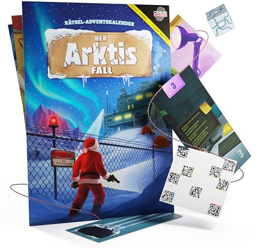 CRIMECASES Escape Room Spiel Der Arktis Fall zum Knobeln ab 14 Jahren | Krimi Rätselspiel für Erwachsene, 24 spannende Krimi Rätsel mit Hörspiel, Escape Room Adventskalender