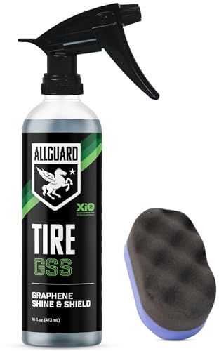 Tire GSS – XiO2™ Tire Shine Spray with Graphene Forms Tri-Molecular Bond to Rubber – Water-Resistant, Long-Lasting Protection – Satin Black Finish – Easy, No-Sling Application with Applicator Pad
