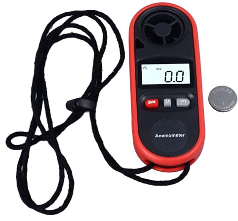 Telituny Digitaler Anemometer Handheld, WT816A Präzises Windmesser mit Temperaturmessung, 0-65mph/0-30m/s, IP67 Wasserdicht, Beaufort-Skala, für HVAC, Drohnenflug, Segeln