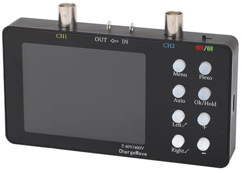 Zerodis Digital Oscilloscope, Handheld USB Portable Kit with 20K Storage Depth, 3.2in LCD Display and Compact Design for Automotive and Electronics Diagnostics