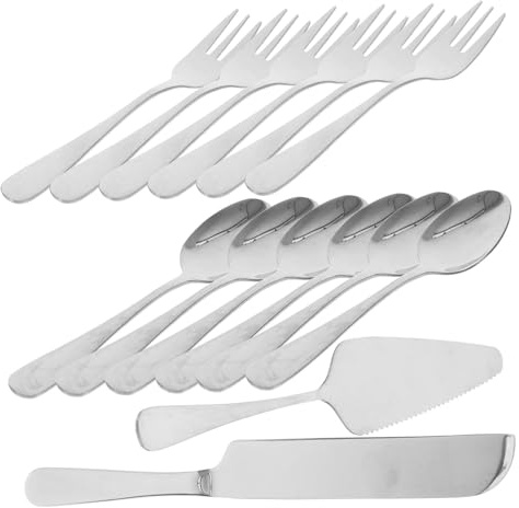 NUOBESTY Coupe Gâteau Ensemble Avec Spatule Portable Fourchette Et Cuillères Pour Découper Gâteaux Tartes Et Biscuits