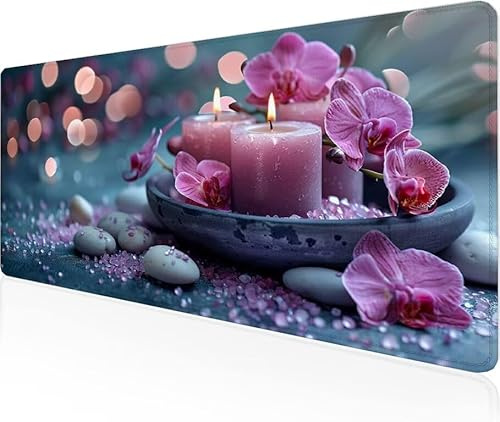 Musmatta ljus spelmusmatta blomma stor skrivbordsmatta 1500 x 800 x 3 mm, arbete från hem väsentligheter halkfri gummibas specialstruktur vattentålig yta slitstark skrivbord matt för laptop Y1-689