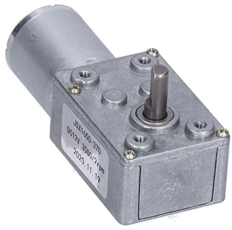 Zerodis Moteur JSX1650370, Moteur à Engrenages DC12V avec Arbre de Sortie Perpendiculaire pour Ouvre-portes, Treuils Miniatures, à Couple élevé 2 Tr/min