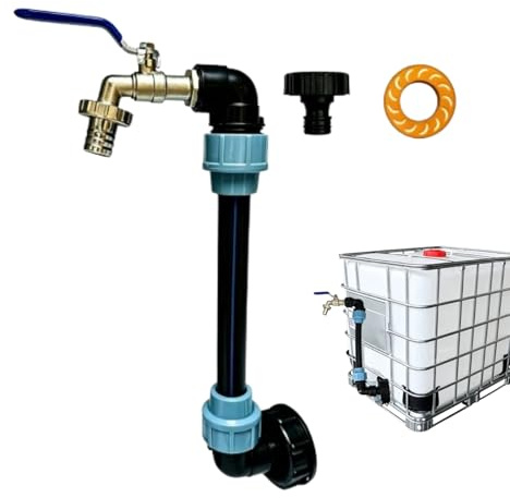 IBC Cuello de Cisne 3/4 Pulgadas,Grifo de Cuello de Cisne IBC para Tanque de Agua de Lluvia,Adaptador Depósito IBC,Grifo Depósito IBC,para Tanque Agua Lluvia 1000L,Accesorios Para Barril de Lluvia
