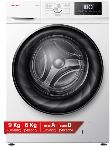 Corberó - Lavadora Secadora Carga Frontal | CLSH966VIN | 9 Kg / 6 Kg | 1400 rpm | Motor Inverter | 15 Programas | Lavado Jet y Función Vapor | Función Antialérgico| Programa rápido | Blanco