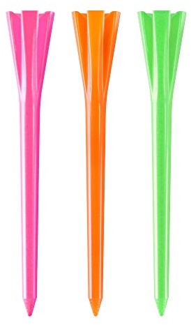 Izzo Golf-Tees, Kunststoff, 8,4 cm, naturfarben, 100 Stück, Plastic 3.25 Golf Tees, Neon Mix, Neon Mix_neon Mix_3.25