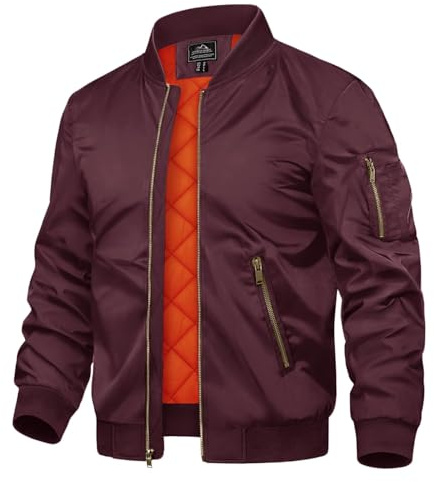 TACVASEN Mens Bomber Jackets Water Resistant Windbreaker Winter Men Coat