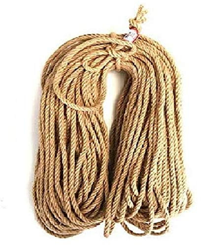 Cuerda de yute de 20 metros de 10 mm para jardín, cordel natural para manualidades, embalaje, decoración, cuerda de yute