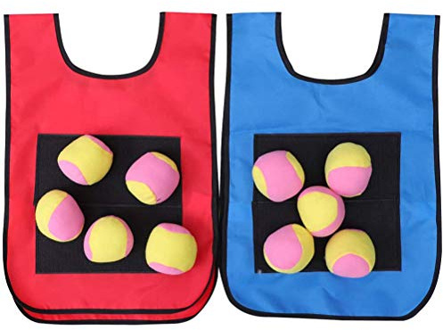JTLB Klettballspiel Zielwesten Wurfspiel mit Klebejacke Klettball Weste Set Kinder Zielwesten Wurfziel Spiel Wurfball Klettwesten Wurfspiele Outdoor Spielzeug