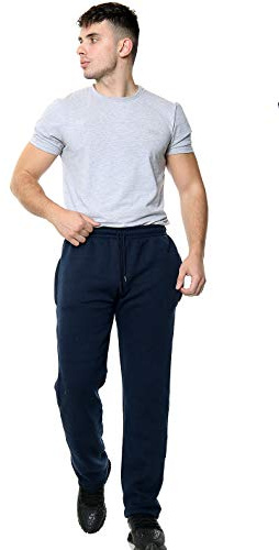 NY Deluxe Edition herr öppen fåll fleece underdel spårbyxor casual joggingbyxor UK storlek S till 5XL