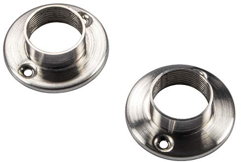 Gedotec Schrankrohrlager Edelstahl matt gebürstet | 2 Stück Stangenhalterungen - Schrankrohrhalter Ø 25 mm | Befestigung zum Nachrüsten im Kleiderschrank | Kleiderstangenhalter - Schrankrohraufhänger