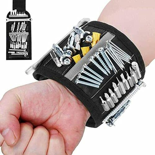 Magnetic Wristband, Gifts for Mens Gifts Gadgets for Men, Tool Wristband with 15 Powerful Magnets Secret Santa Gifts for Men, DIY Dad Gifts for Him Funny Gifts for Best Friends