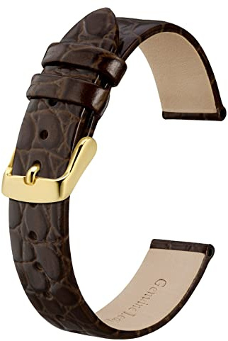 BISONSTRAP Leder Uhrenarmbänder, Weiche Ersatzbänder mit Polierter Schnalle, 8mm 10mm 12mm 14mm 16mm 18mm 19mm 20mm